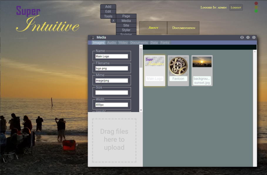 SuperIntuitive media management interface